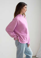 Cotton-Poly Fleece Mock-Neck Pullover Sweatshirt 280 GSM Vintage Wash