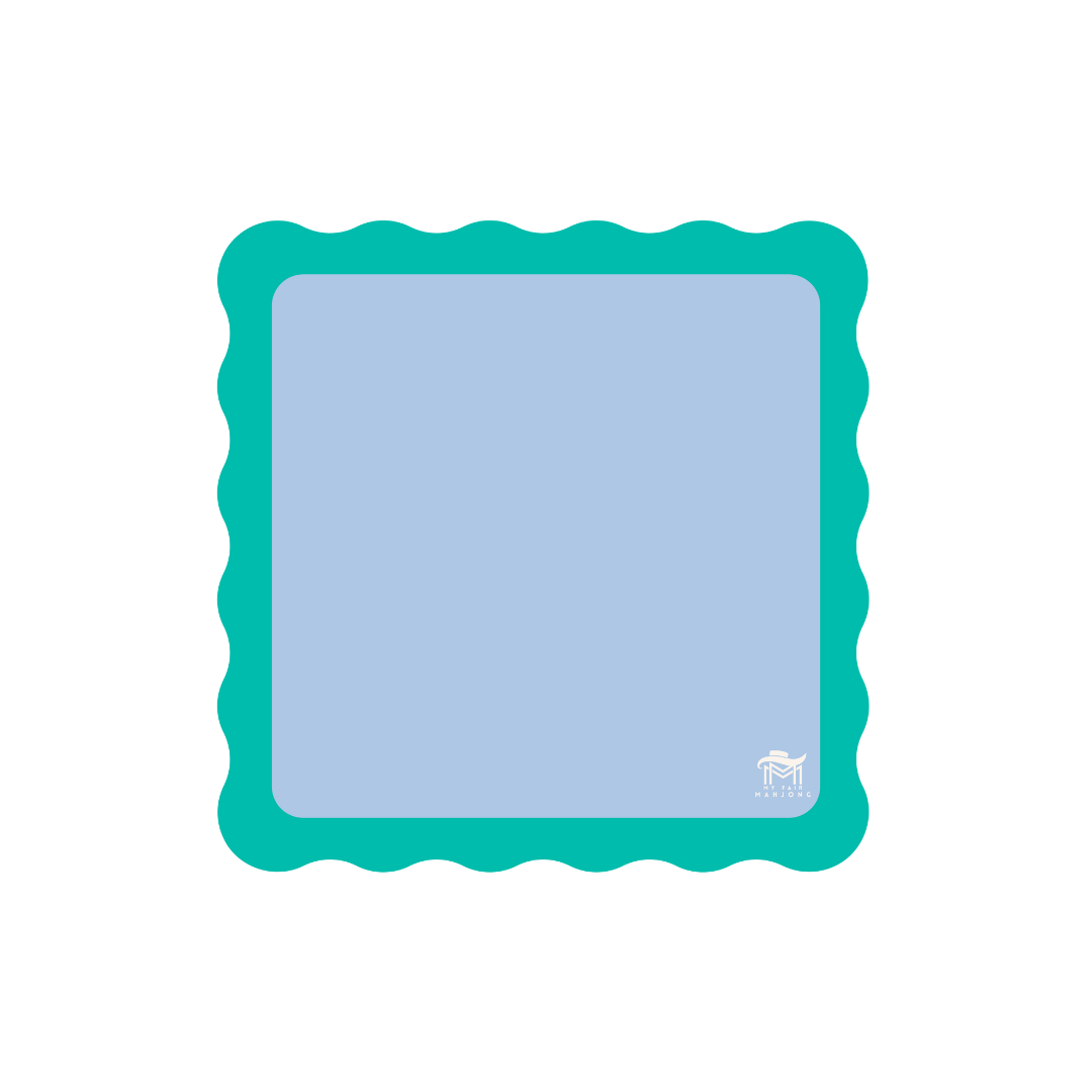 Neoprene Mini Scalloped Mahjong Mat Color Wave 21"×21"