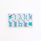 Melamine Mini Travel Mahjong Set 160 Tiles with Bag White