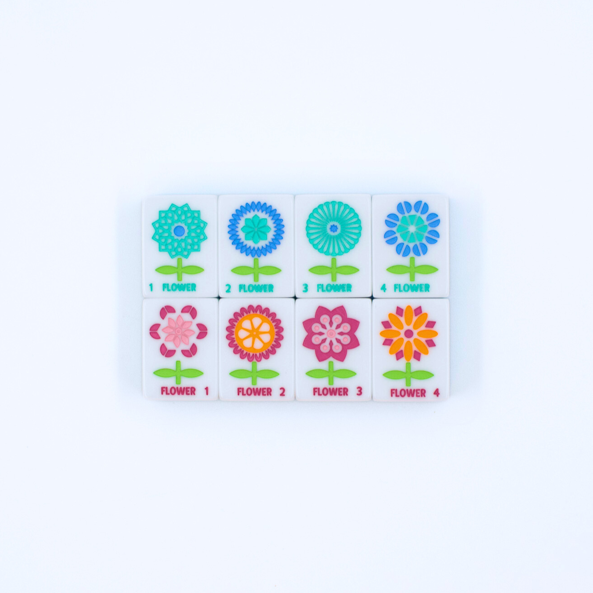 Melamine Crystal Prism Mahjong Tile Set 166 Tiles Blue 1.25"×0.9"×0.7"