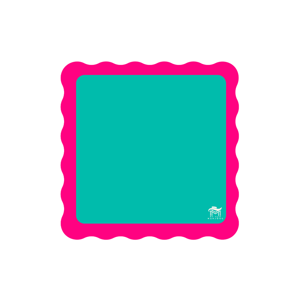 Neoprene Mini Scalloped Mahjong Mat Color Wave 21"×21"