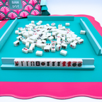Neoprene Mini Scalloped Mahjong Mat Color Wave 21"×21"
