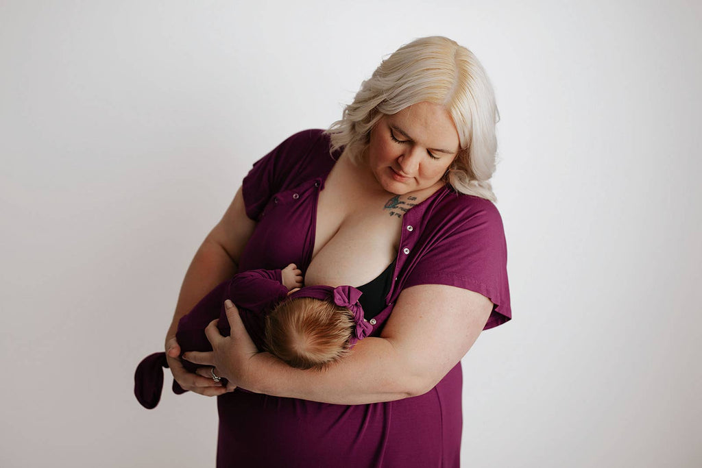 Plum Purple Maternity Labor and Delivery/ Nursing Gown