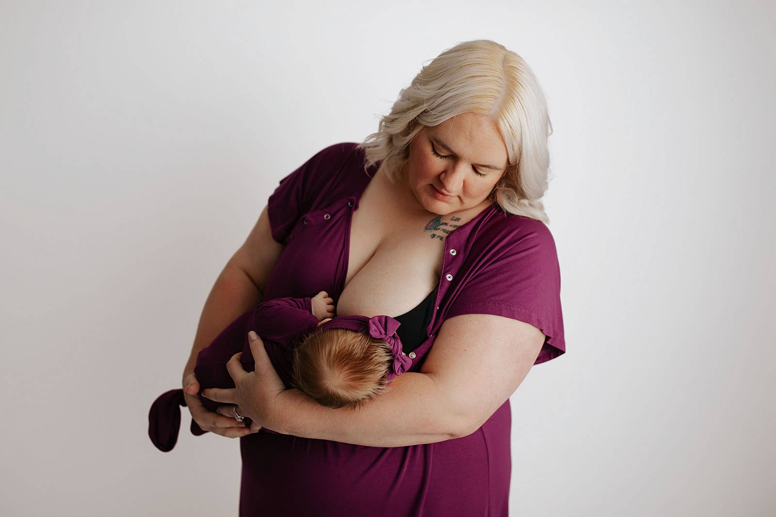 Plum Purple Maternity Labor and Delivery/ Nursing Gown