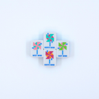 Melamine Crystal Prism Mahjong Tile Set 166 Tiles Blue 1.25"×0.9"×0.7"