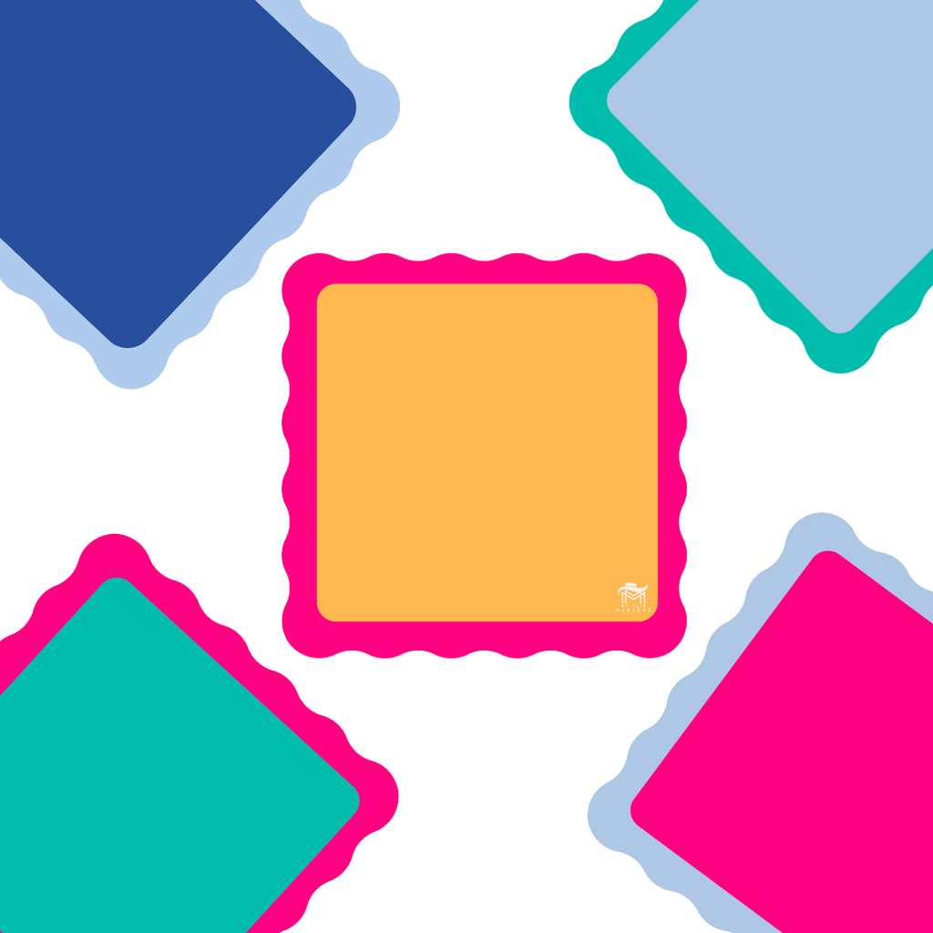 Neoprene Mini Scalloped Mahjong Mat Color Wave 21"×21"