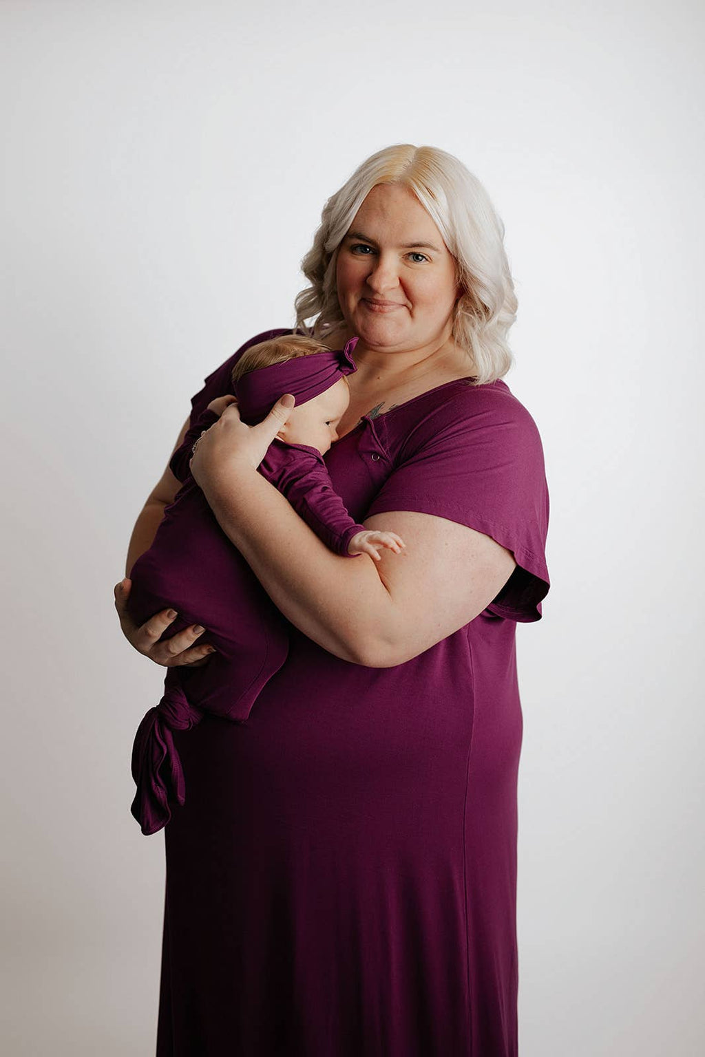Plum Purple Maternity Labor and Delivery/ Nursing Gown