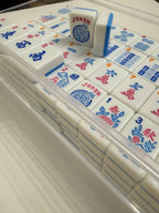 Melamine American Mahjong Tile Set 166 Tiles Bubble Pop 2-Color Blue