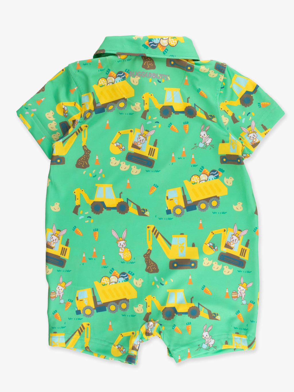 Polyester-Spandex Polo Romper with Easter Print