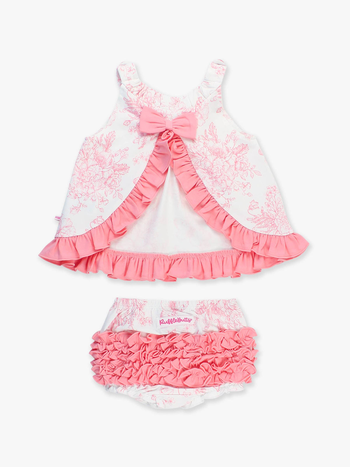 Cotton-Spandex Knit Butterfly Toile Swing Top & Bloomer Set