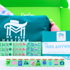 Melamine Mini Travel Mahjong Set 160 Tiles with Bag Green