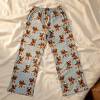 Cotton Blend Dachshund Print Unisex Pajama Bottoms