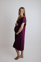 Plum Purple Maternity Labor and Delivery/ Nursing Gown