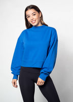 Cotton-Polyester Mock-Neck Pullover Sweatshirt 290 GSM