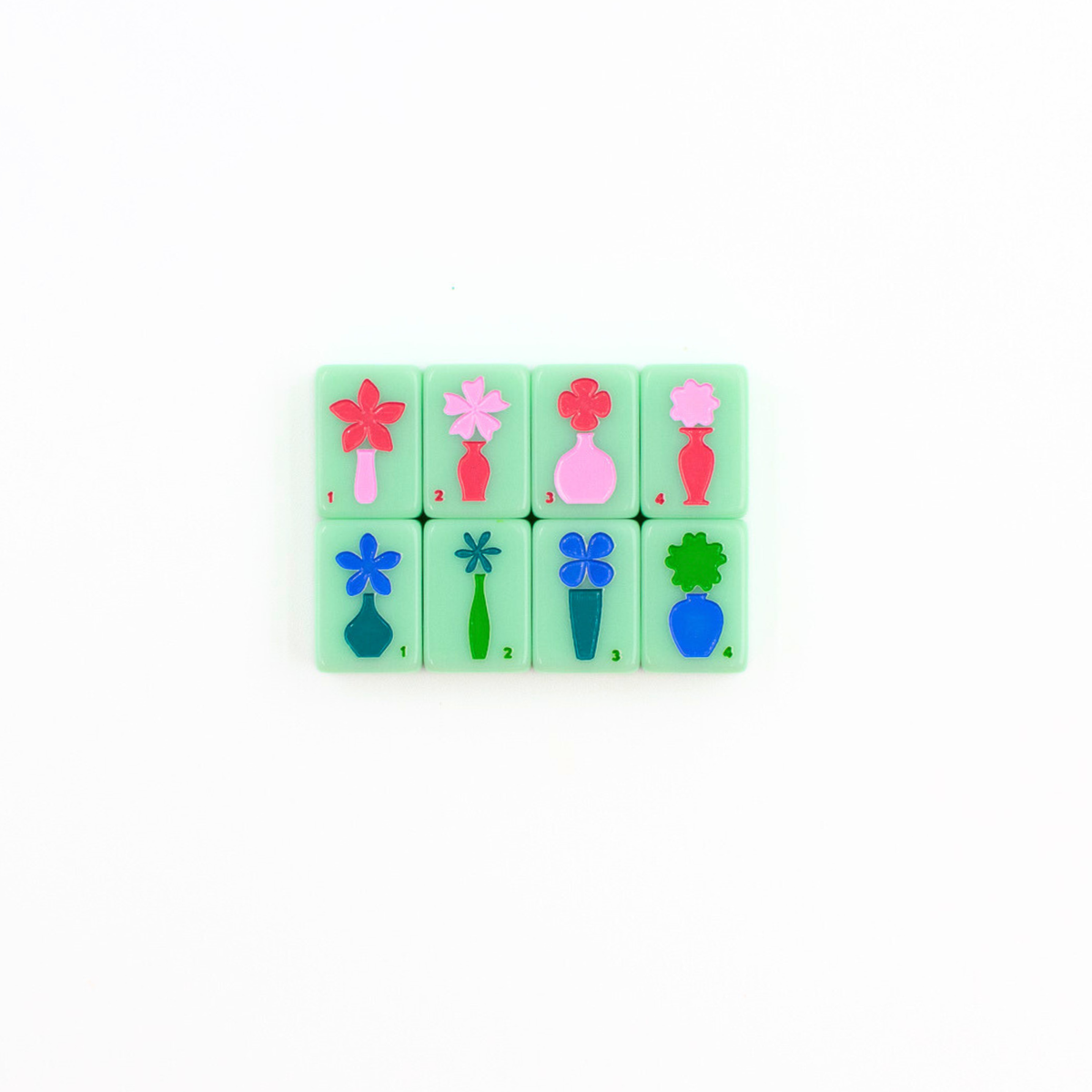Melamine Mini Travel Mahjong Set 160 Tiles with Bag Green