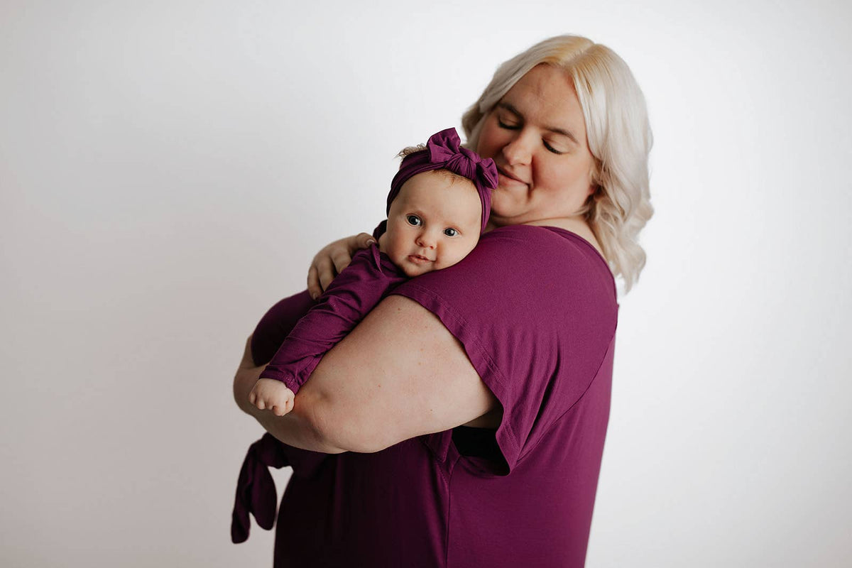 Plum Purple Maternity Labor and Delivery/ Nursing Gown
