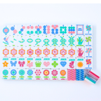 Melamine Crystal Prism Mahjong Tile Set 166 Tiles Pink 1.25"×0.9"×0.7"