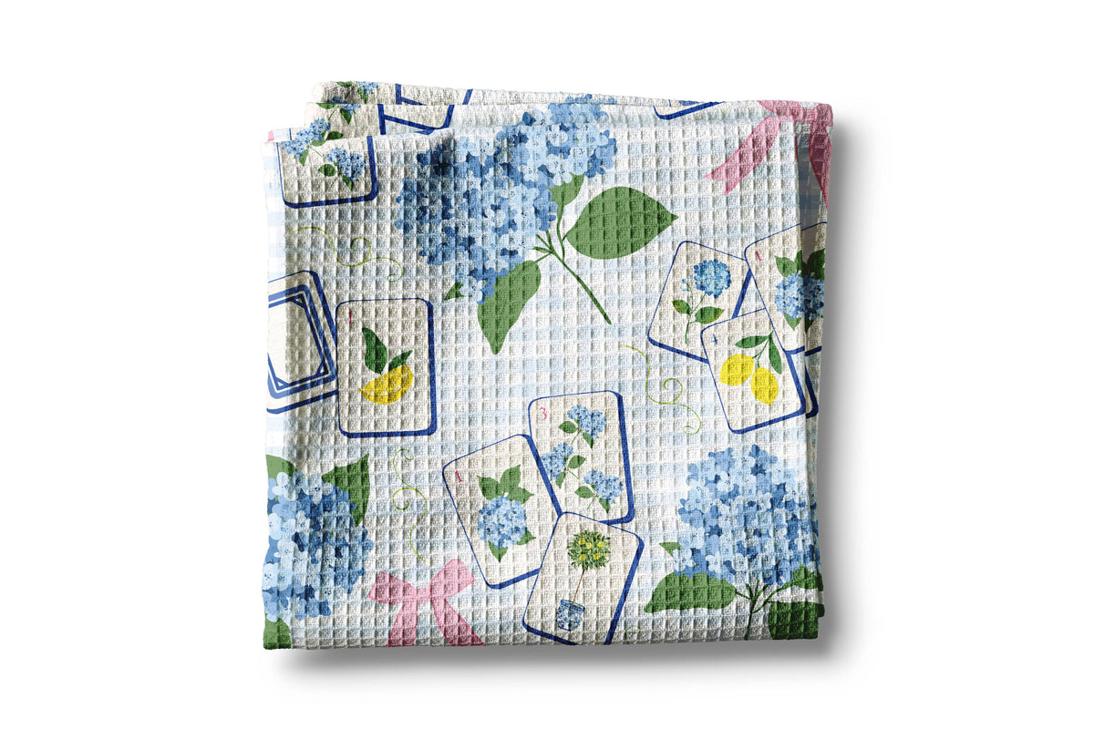 Mahjong Hydrangea Kitchen Towel Mahj