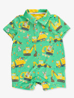 Polyester-Spandex Polo Romper with Easter Print