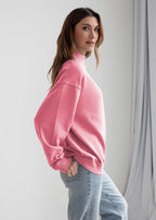 Cotton-Poly Fleece Mock-Neck Pullover Sweatshirt 280 GSM Vintage Wash