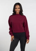 Cotton-Polyester Mock-Neck Pullover Sweatshirt 290 GSM