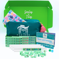 Melamine Mini Travel Mahjong Set 160 Tiles with Bag Green