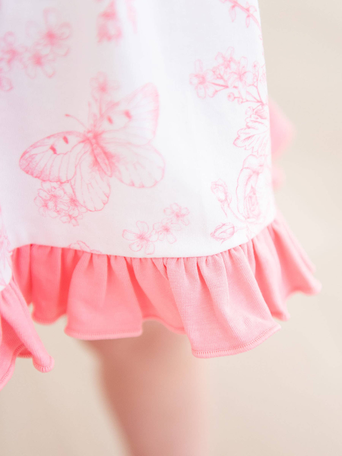 Cotton-Spandex Knit Butterfly Toile Swing Top & Bloomer Set