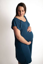 Navy Blue Maternity Mommy Labor and Delivery/ Nursing Gown