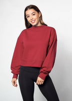 Cotton-Polyester Mock-Neck Pullover Sweatshirt 290 GSM