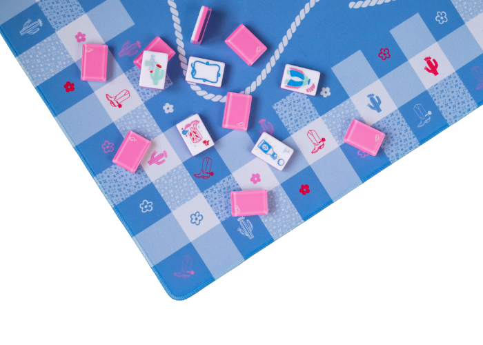 Natural Rubber Gingham Mahjong Mat 34"×34"