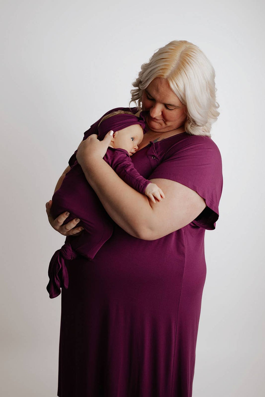 Plum Purple Maternity Labor and Delivery/ Nursing Gown