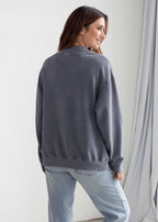 Cotton-Poly Fleece Mock-Neck Pullover Sweatshirt 280 GSM Vintage Wash