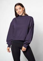 Cotton-Polyester Mock-Neck Pullover Sweatshirt 290 GSM