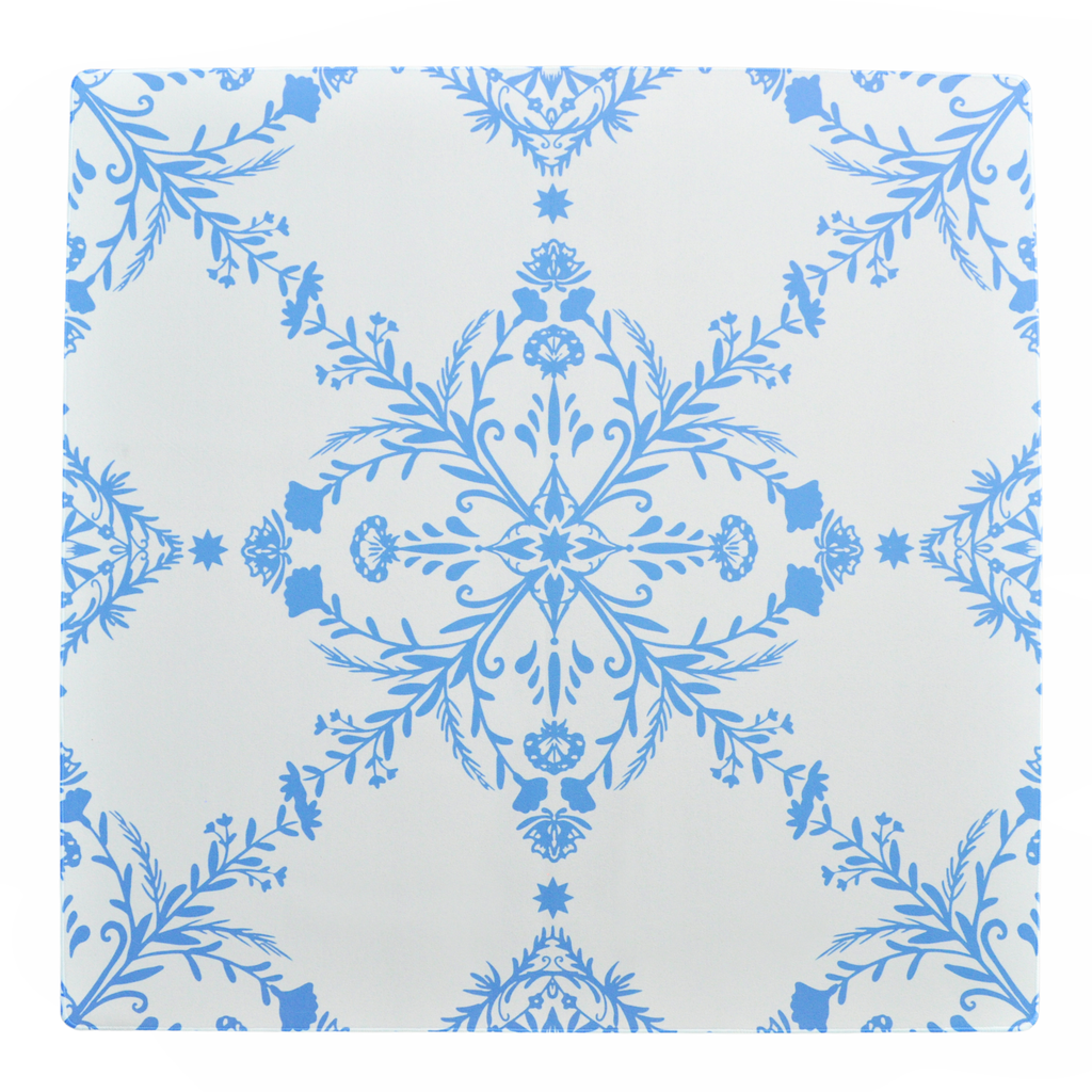 Neoprene Blue Bird Butterfly Motif Mahjong Mat 33"×33"