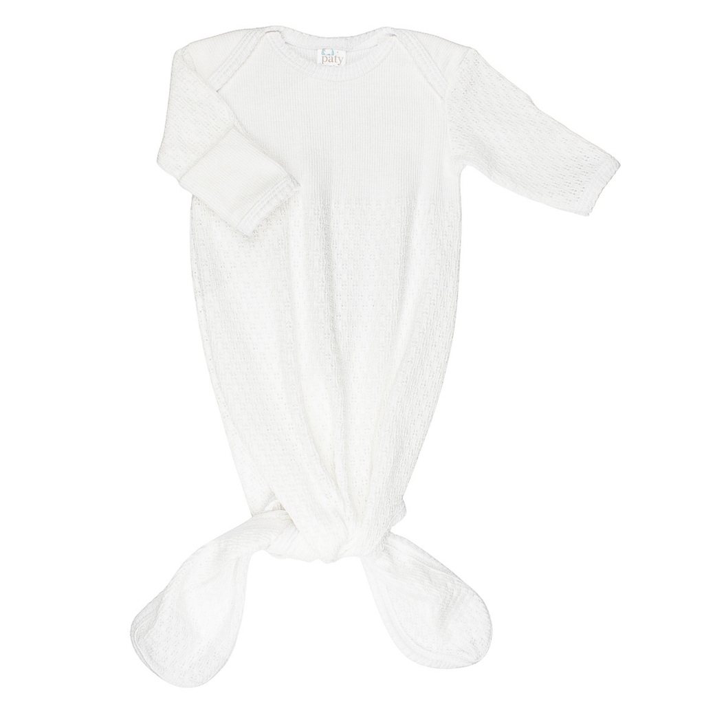 Knit Knotted Overlap Shoulder Gown