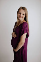 Plum Purple Maternity Labor and Delivery/ Nursing Gown