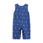 Cotton Knit Blue Pumpkin Smocked Baby Boy Overalls