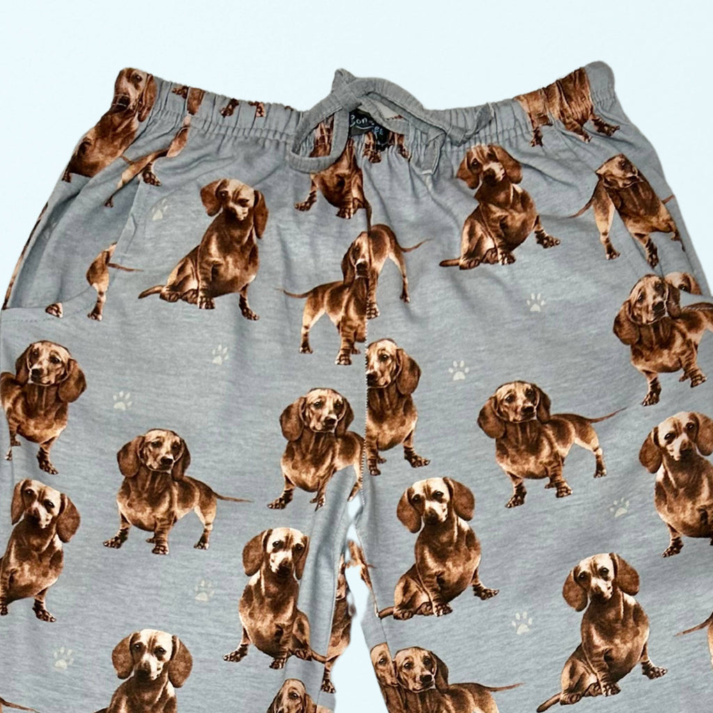 Cotton Blend Dachshund Print Unisex Pajama Bottoms