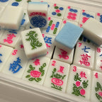 Melamine American Mahjong Tile Set 166 Tiles Blue Edition 2-Color