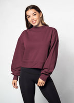 Cotton-Polyester Mock-Neck Pullover Sweatshirt 290 GSM