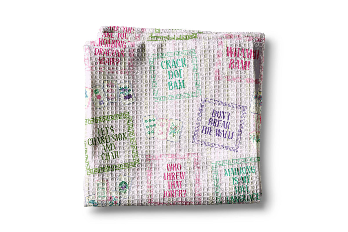 Mahjong Sayings Kitchen Towel Tile