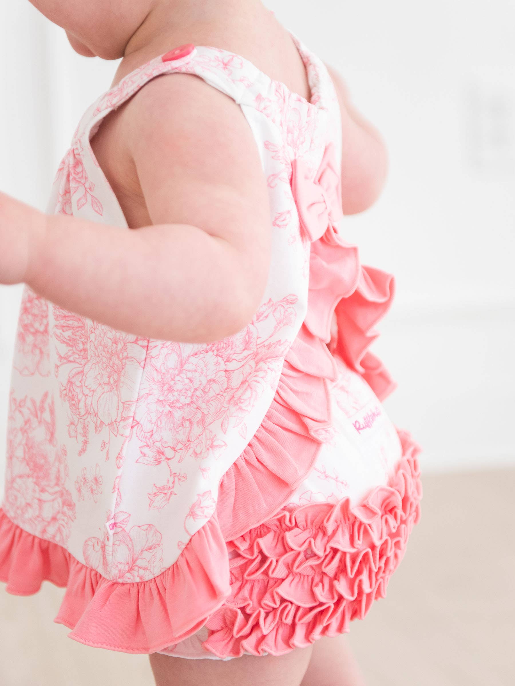 Cotton-Spandex Knit Butterfly Toile Swing Top & Bloomer Set