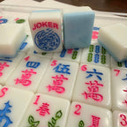 Melamine American Mahjong Tile Set 166 Tiles Blue Edition 2-Color