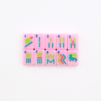 Melamine Mini Travel Mahjong Set 160 Tiles with Bag Pink