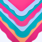 Neoprene Mini Scalloped Mahjong Mat Color Wave 21"×21"