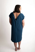 Navy Blue Maternity Mommy Labor and Delivery/ Nursing Gown