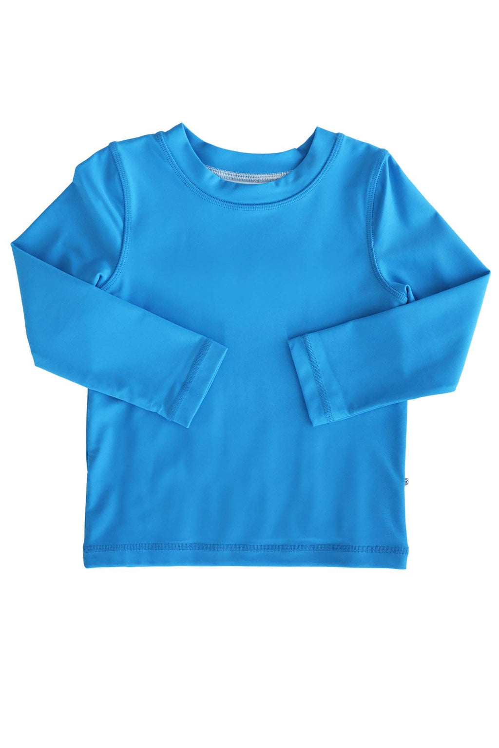 Nylon-Spandex Solid Blue Long Sleeve Rash Guard UPF 50+