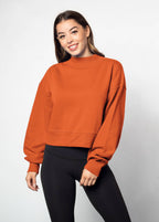 Cotton-Polyester Mock-Neck Pullover Sweatshirt 290 GSM