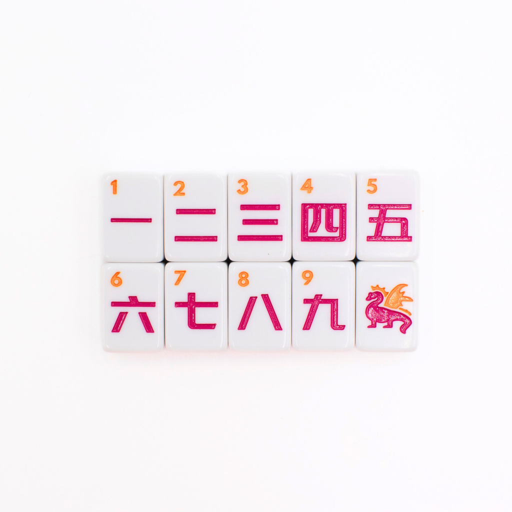 Melamine Mini Travel Mahjong Set 160 Tiles with Bag White