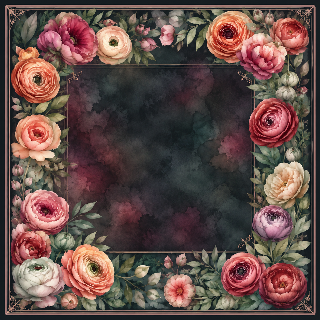 Neoprene Dark Floral Mahjong Mat 36"×36"